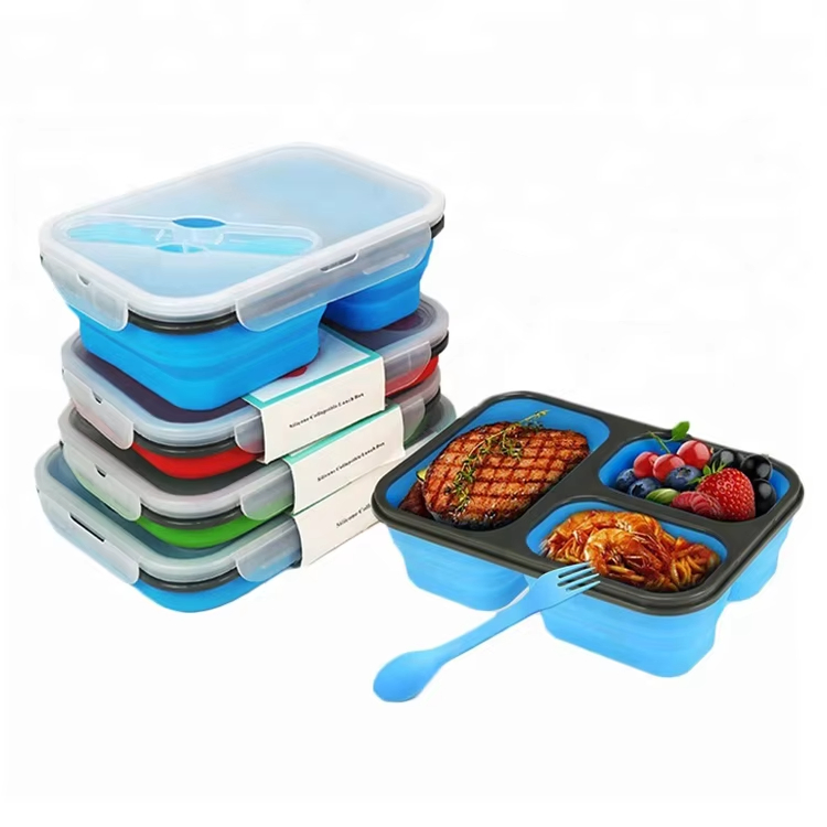 Storage Box with Lid Silicone Sealed Containers for Food Packaging Food Storage & Container Bento Lunch Box