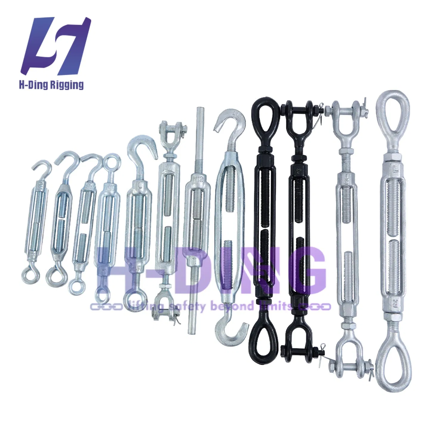 Jaw & Jaw/Eye & Eye/Jaw & Eye /Hook Forged Carbon Steel Zinc Plated Electro Galvanized DIN1480 Us Type Turnbuckle