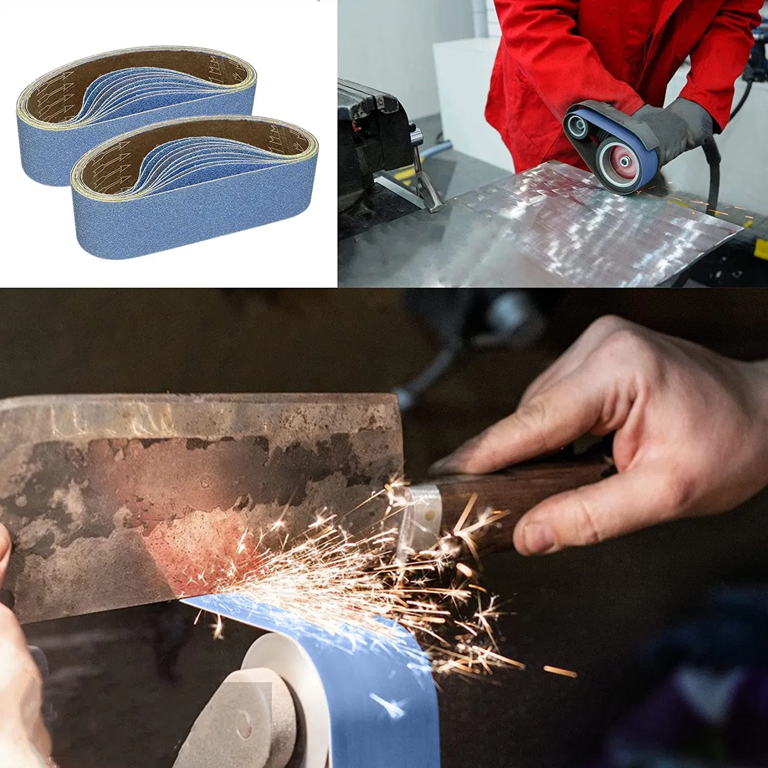 Blue Zirconium Sanding Belts 100X915mm 80/120/150//180/240/320 Grits Combined Sandpaper Abrasive Bands