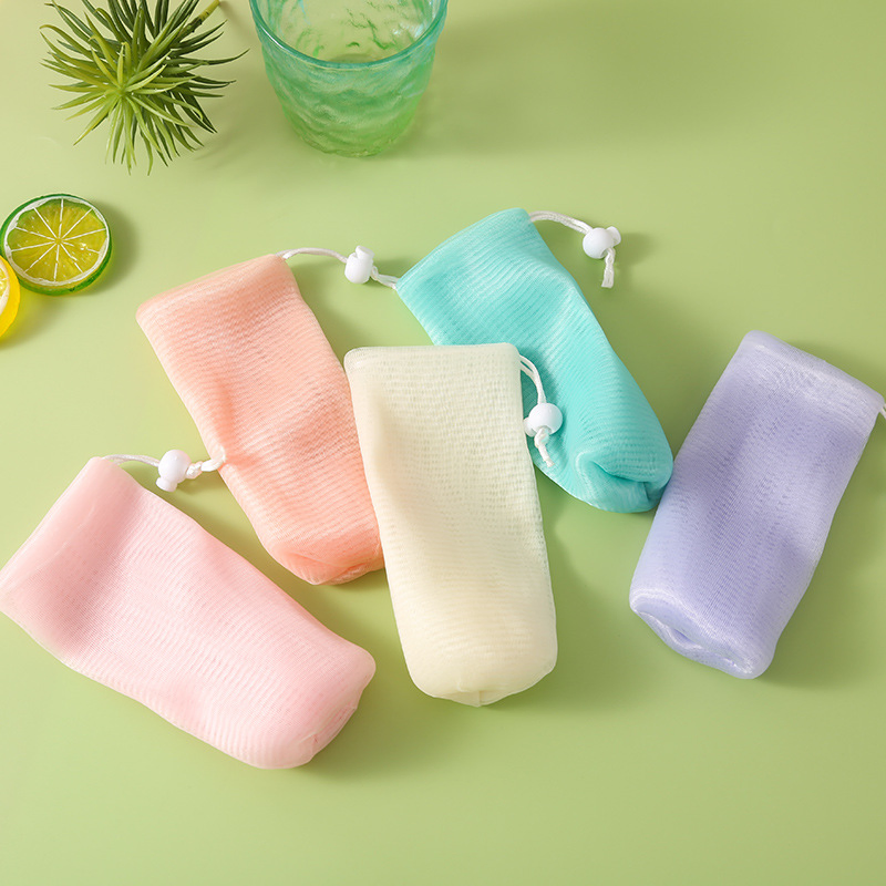 Bath Exfoliating Mesh Soap Pouch Saver Bag Bubble Foam Net