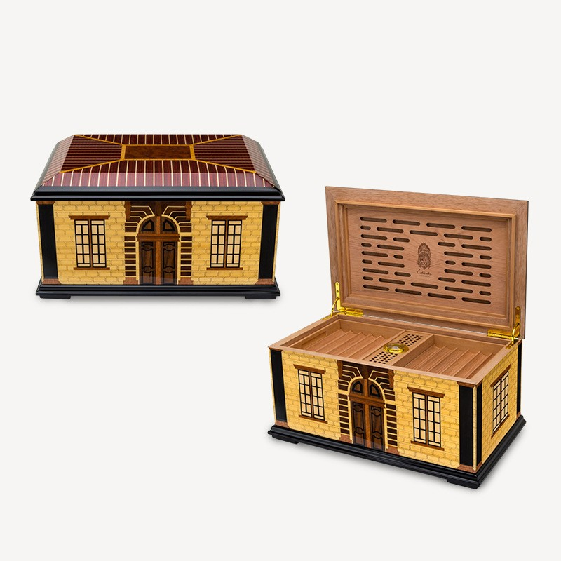 Luxurious Cuban Billon Art Cedar Wood Cigar Humidor Box