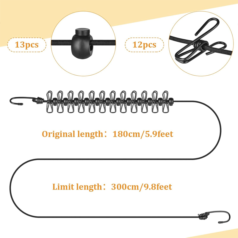 Compact Retractable Travel Clothesline for Efficient Travel Laundry Solutions