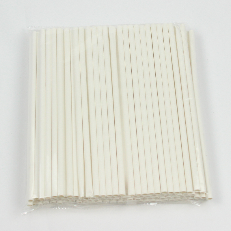 Custom Disposable Paper Tableware 197mm Length Paper Straw White for Drinking
