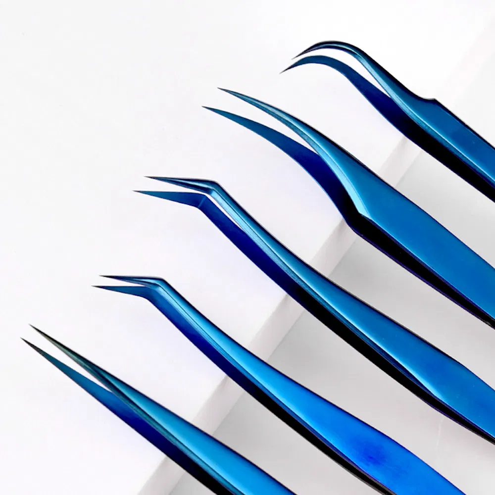 Eyebrow Medical Beauty Pointed Lash Tweezer Stainless Steel Fiber Tip Precision Eyelash Hair Tweezers
