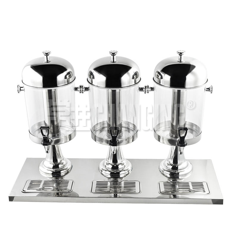 Single-Tank Hotel Octagon Beverage Juice Dispenser with Gold-Plated