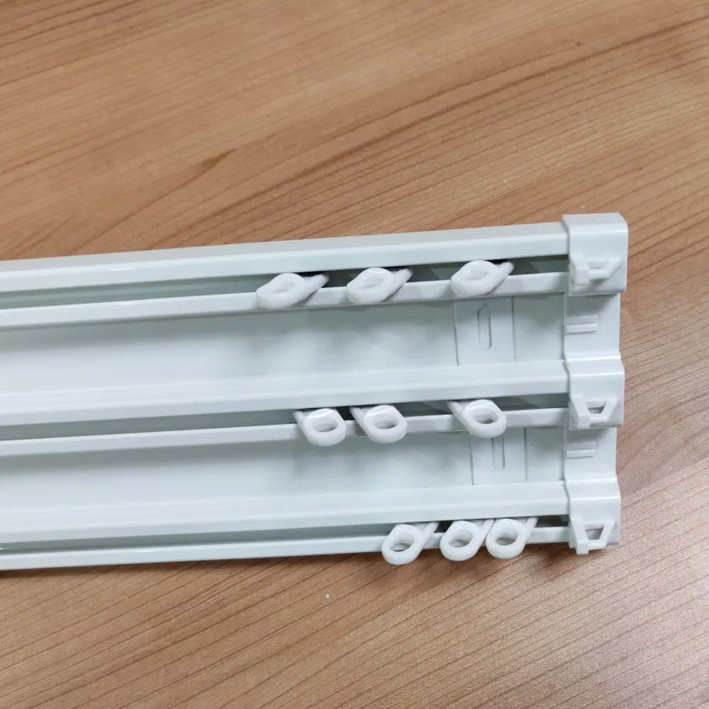 White Triple Track Curtain Rail for Industrial Wind Projects
