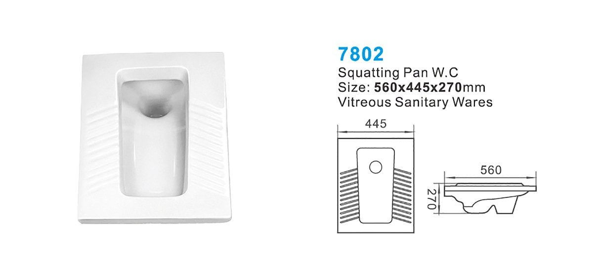 Hot Sales Squatting Pan Toilet Ceramic Washdown Toilet Squatting Pan with Cover Bathroom
