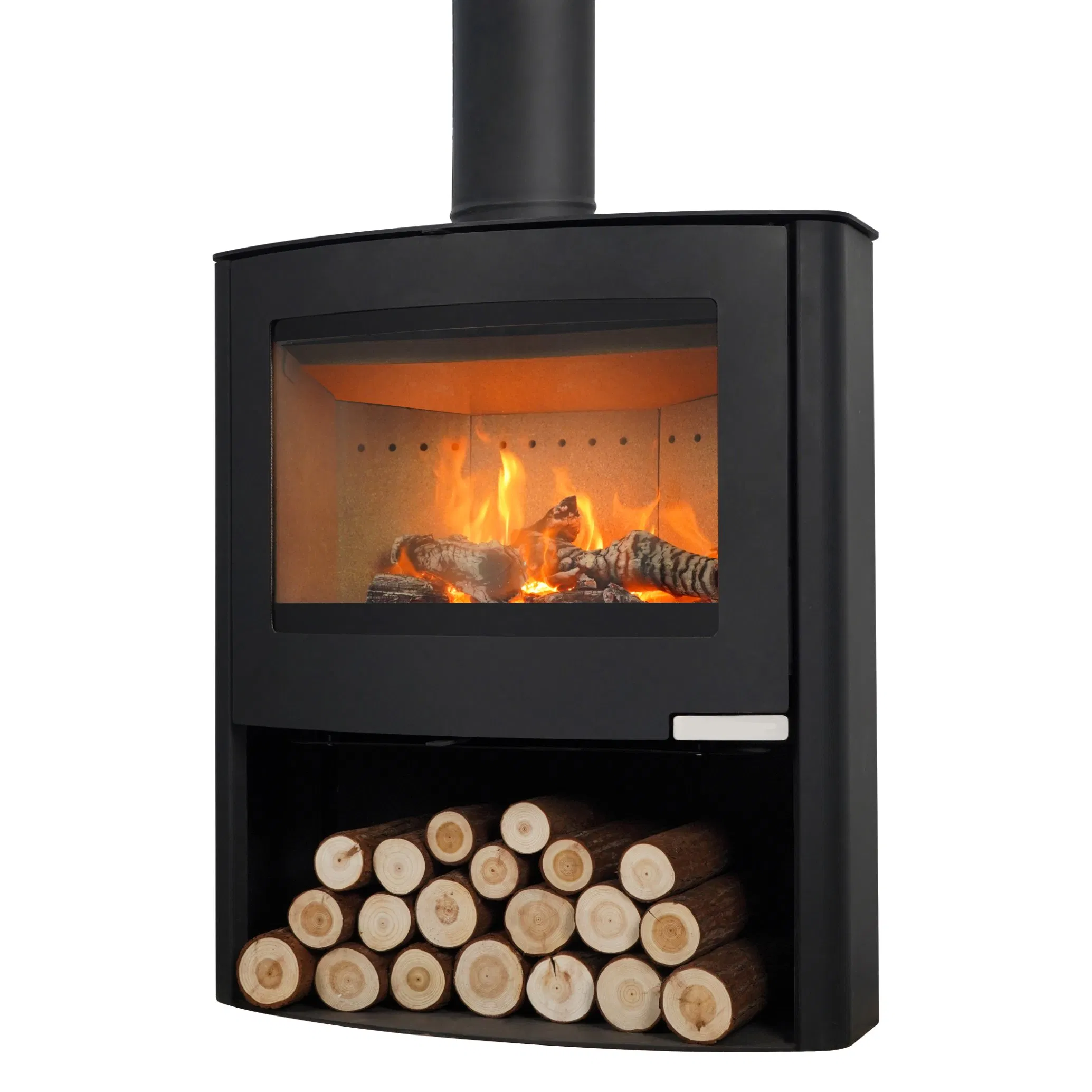 Curved High-Power Indoor Wood Burning Fireplace