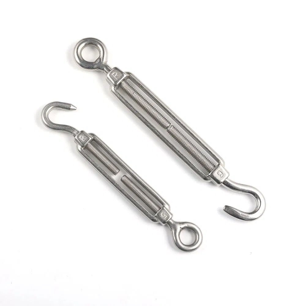 Wxsny Rigging Hardware Adjustable M4 M10 Stainless Steel Turnbuckle Hook and Eye Wire Rope Tensioner for Fence System