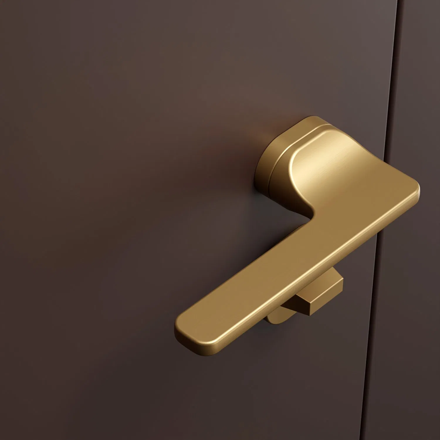 Interior Zinc Premium Brushed Champagne Gold Finish Modern Lever Door Handle on Oval Rosette Factory OEM ODM