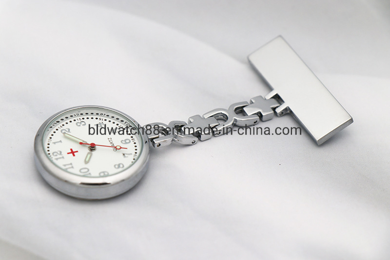 OEM Metal Pocket Fob Pin Breast Clip Stainless Brooch Nursing Quartz Watch for Hospital