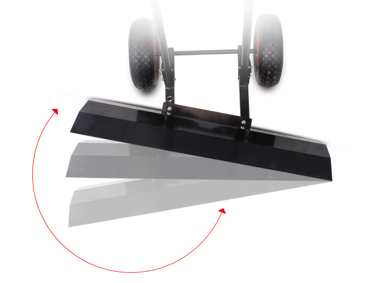 Adjustable Wheeled Snow Pusher with Big Snow Blade, Efficient Snow Mover with Two Wheels