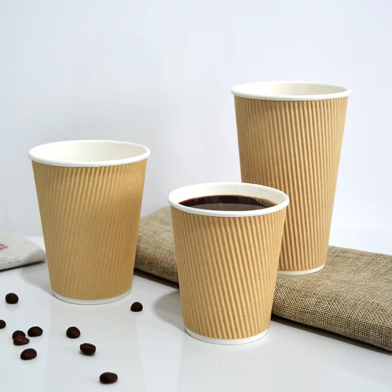 Factory Wholesale Custom Printed Disposable Double Wall PE Coating Biodegradable Hot Sale Product Paper Cups