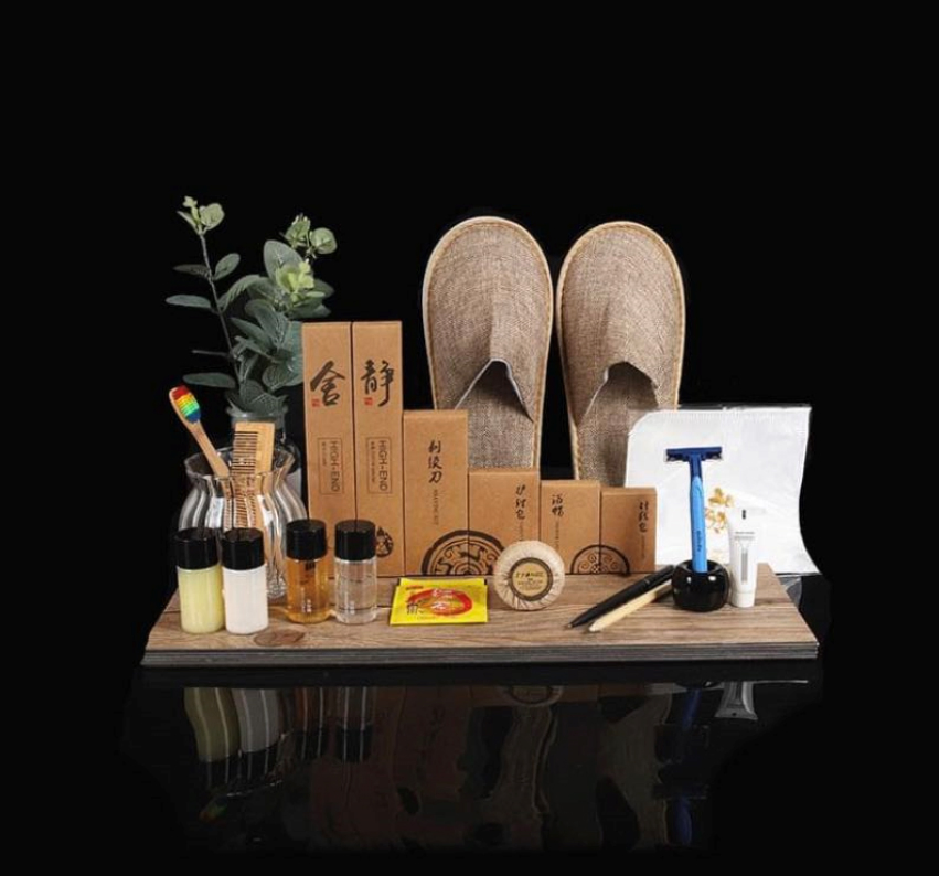 Hotel Amenities with Tubed Shampoo and Box