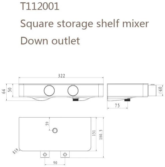 Sanitary Bathroom Bar Shower Water Tap Thermostatic Shower Mixer Sliding Rail with Shelf, Sliding Bar, Hand Shower