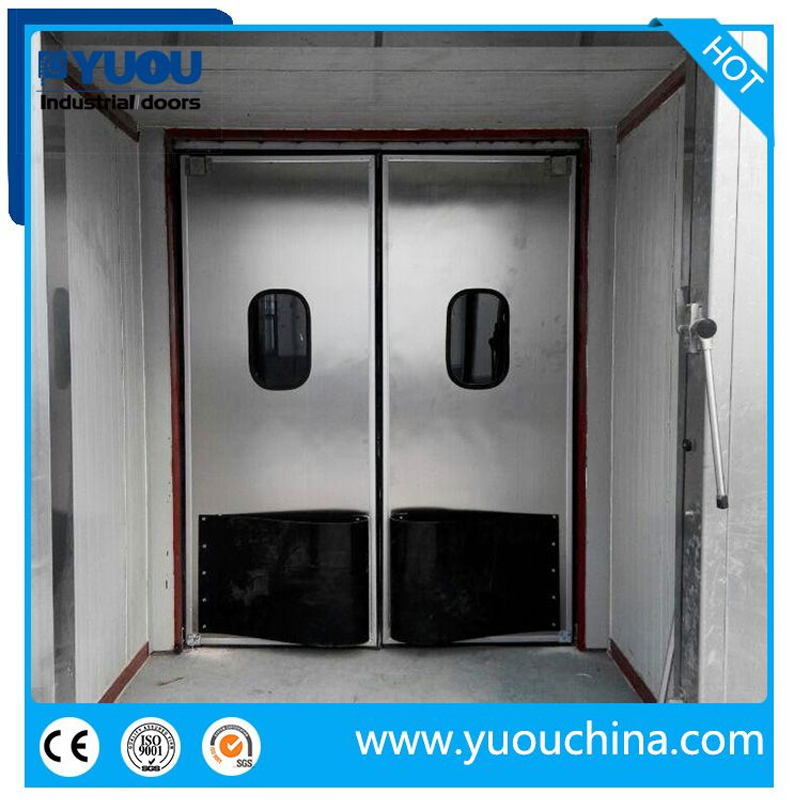 Double Acting Leaf Stainless Steel Dust-Free ABS Plastic Impact Bumper Metal Entry Swing Traffic Doors for Interifood Factory/Supermarket/Restaurant/Kitchen