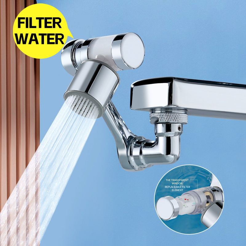 1080 Degree Rotatable Multifunction Basin Faucet Extender Rotating Robotic Arm Faucet Extender