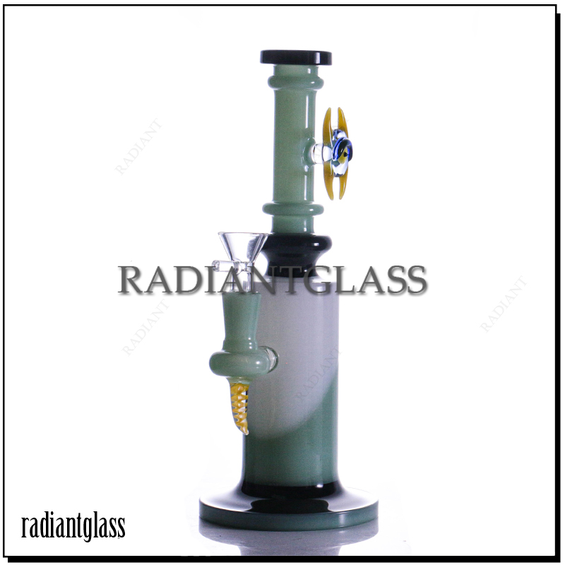 Straight Style Hookah Cream Devil Eye Glass Water Pipe