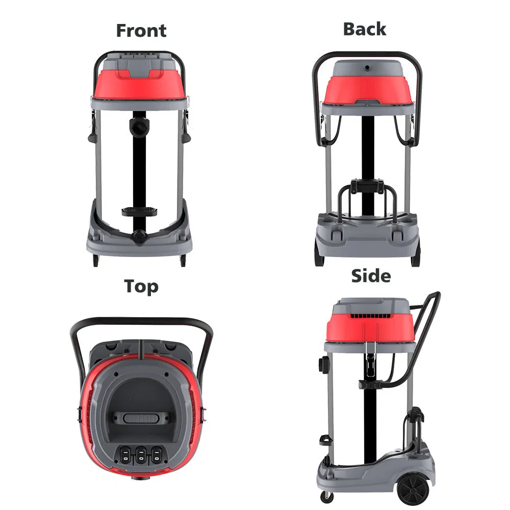 Industrial Clean Equipment 80L 3 Motors Industrial Heavy-Dust Vacuum Cleaner for Floor Cleaning
