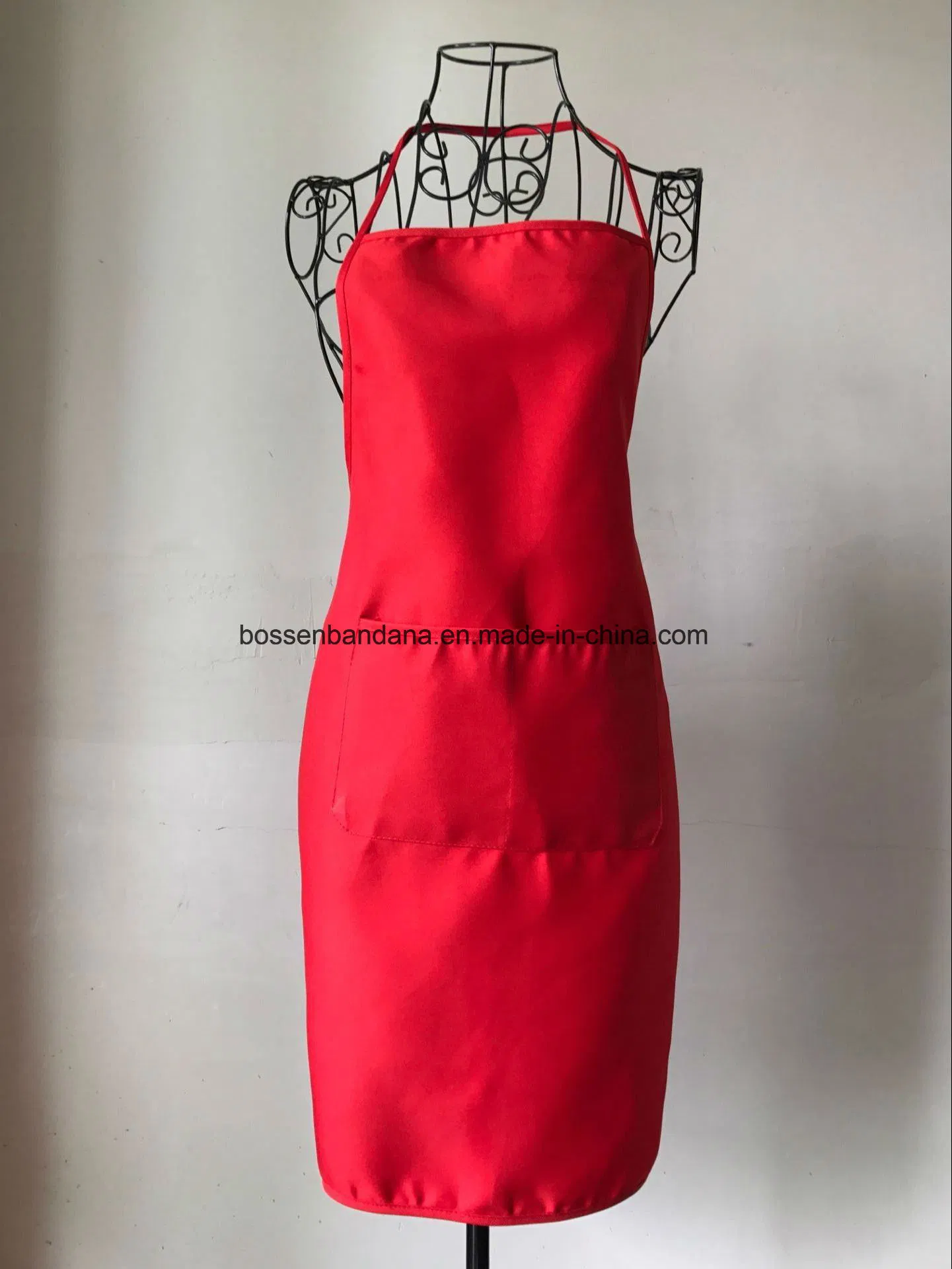 OEM Custom Color Logo Red PE PVC Promotional Cheap Bib Apron Manufacturer
