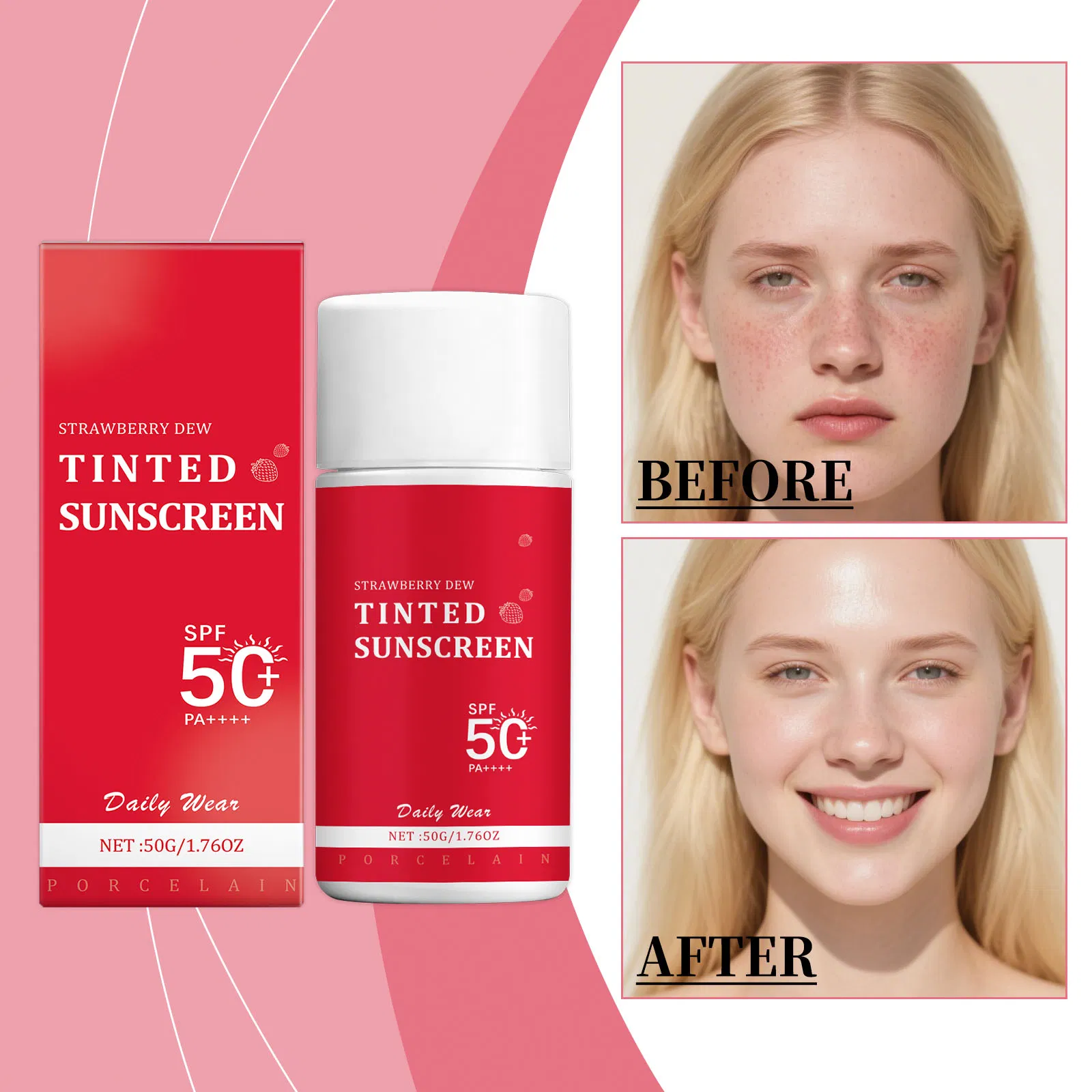 Tinted Sunscreen SPF 50 for Face & Melanin Skin Organic Mineral Sunblock Vegan Sunscreen OEM Stick