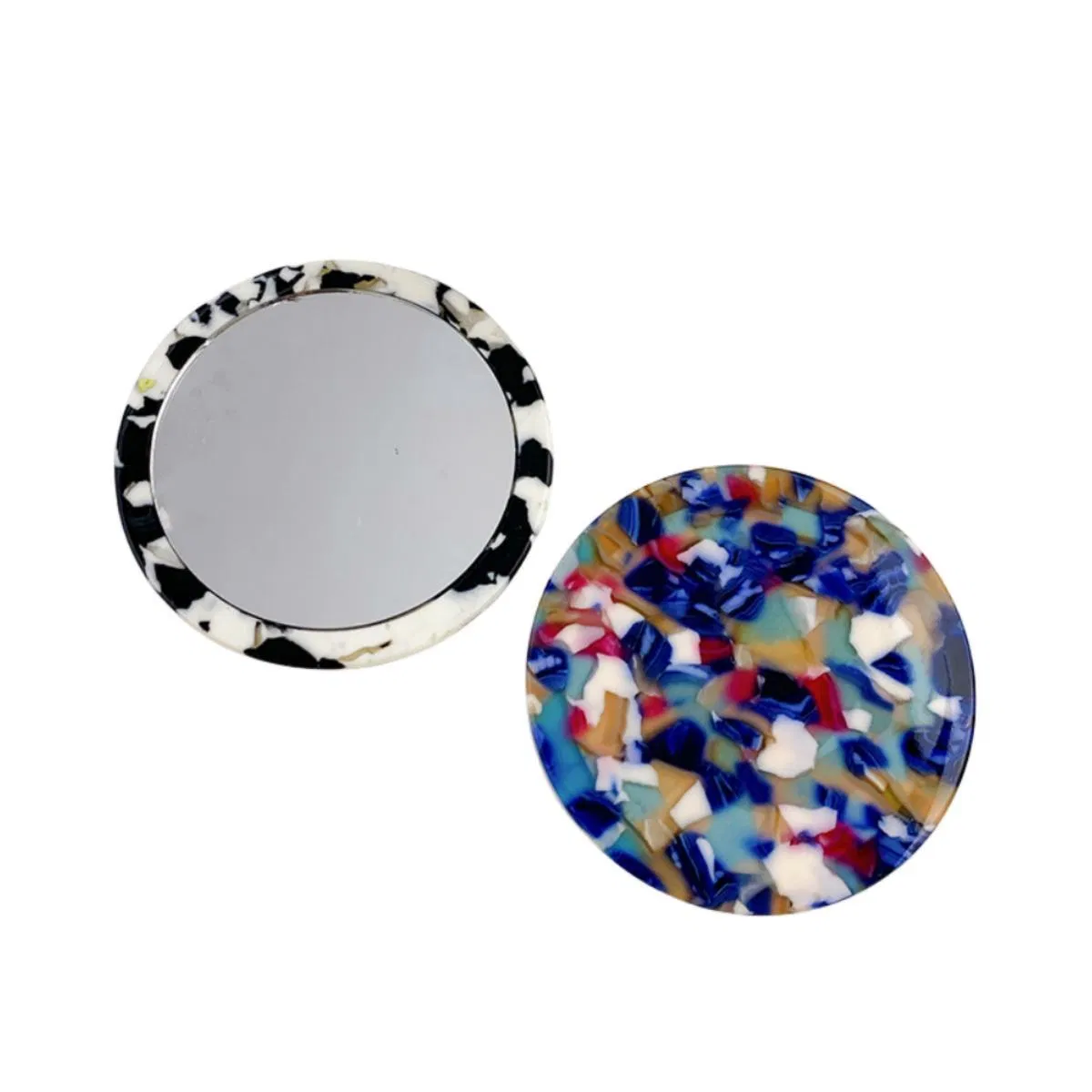 OEM Branding Holiday Gifts Round Acetate Mirror Pocket Acetate Makeup Mirror