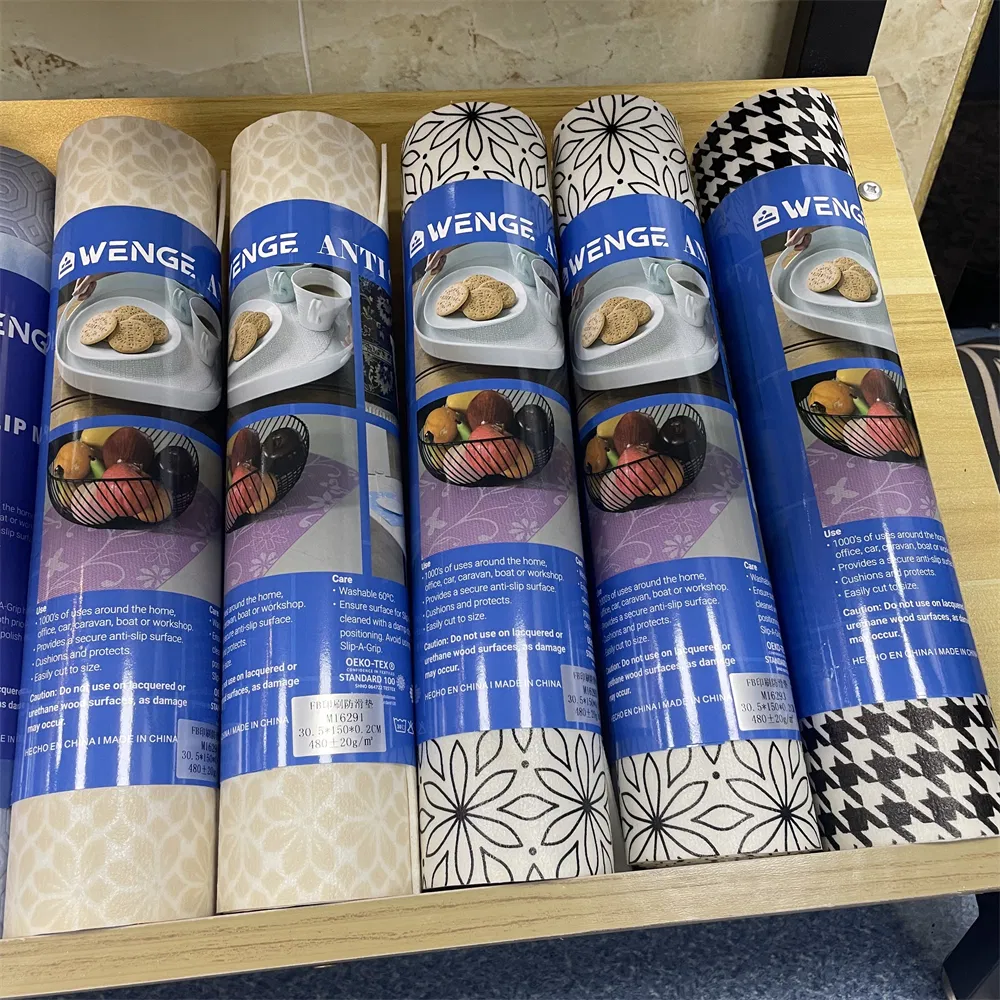 Factory PVC Non-Adhesive Grip Liner Non Slip Kitchen Cabinet Liner Table Mat Roll