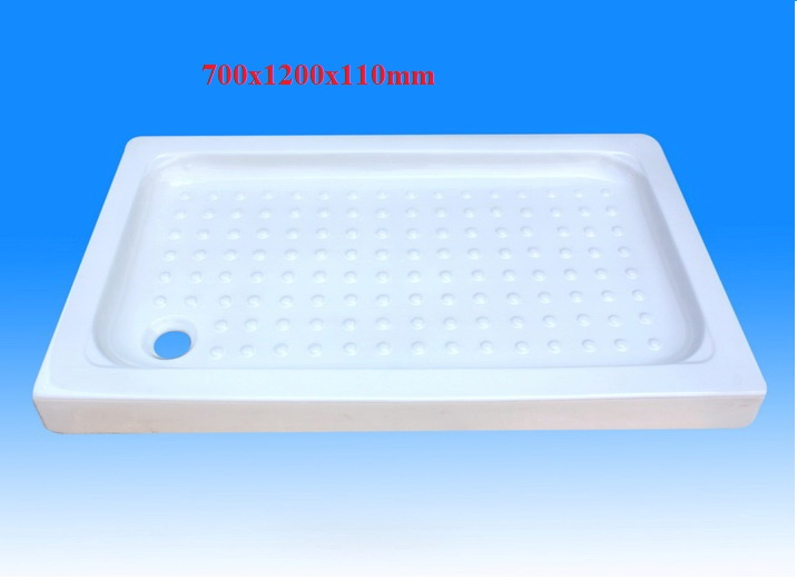 Ocst-7001200110 White Rectangle Ceramic Shower Tray in Size 700X1200X110mm