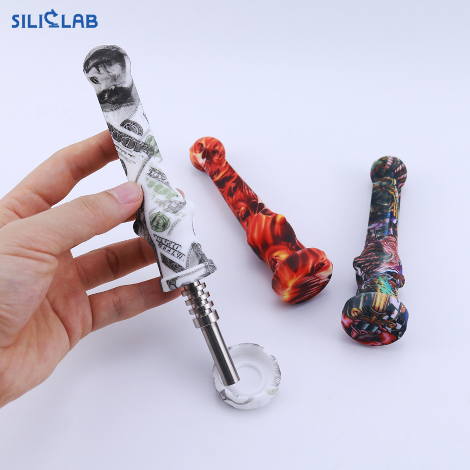 Geek Stoner Oil Glass Bubbler Nectar Concentrate Collector Pipes Tobacco Smoking