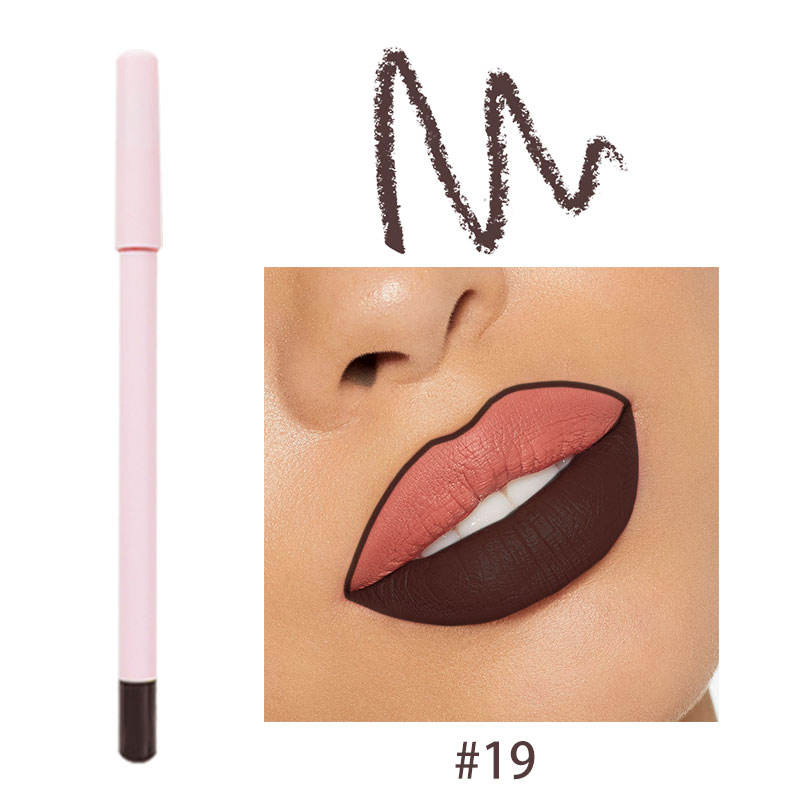 High Pigment Smooth Matte Dark 24 Hour Long Lasting Waterproof Private Label Matte Pencil Vegan Lip Liner