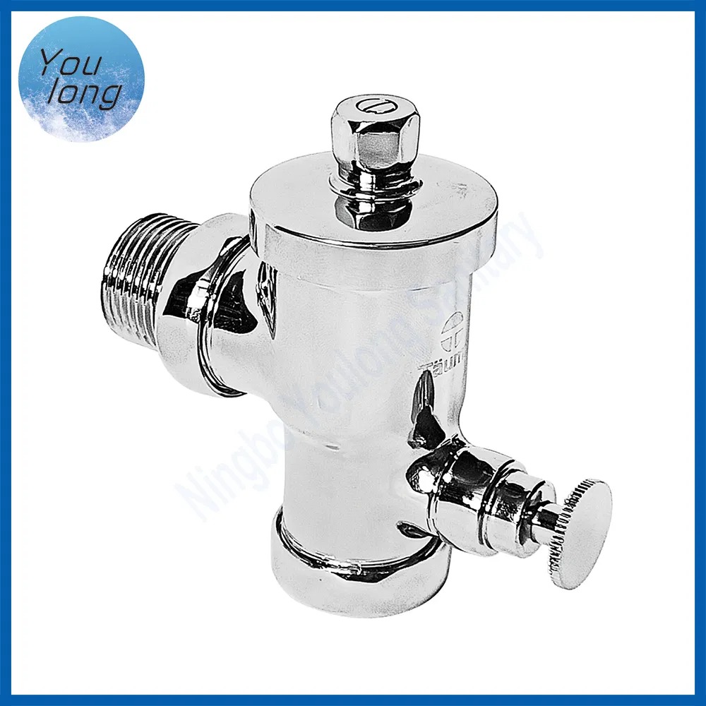 Brass Flush Valve Public Toilets Chrome-Plated Toilet Delay Valve