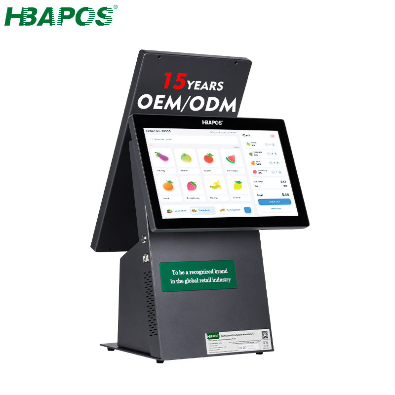 Hbapos Best Seller Q57 Dual Touch Screen Windows POS System Cash Register with Scale for Business Use