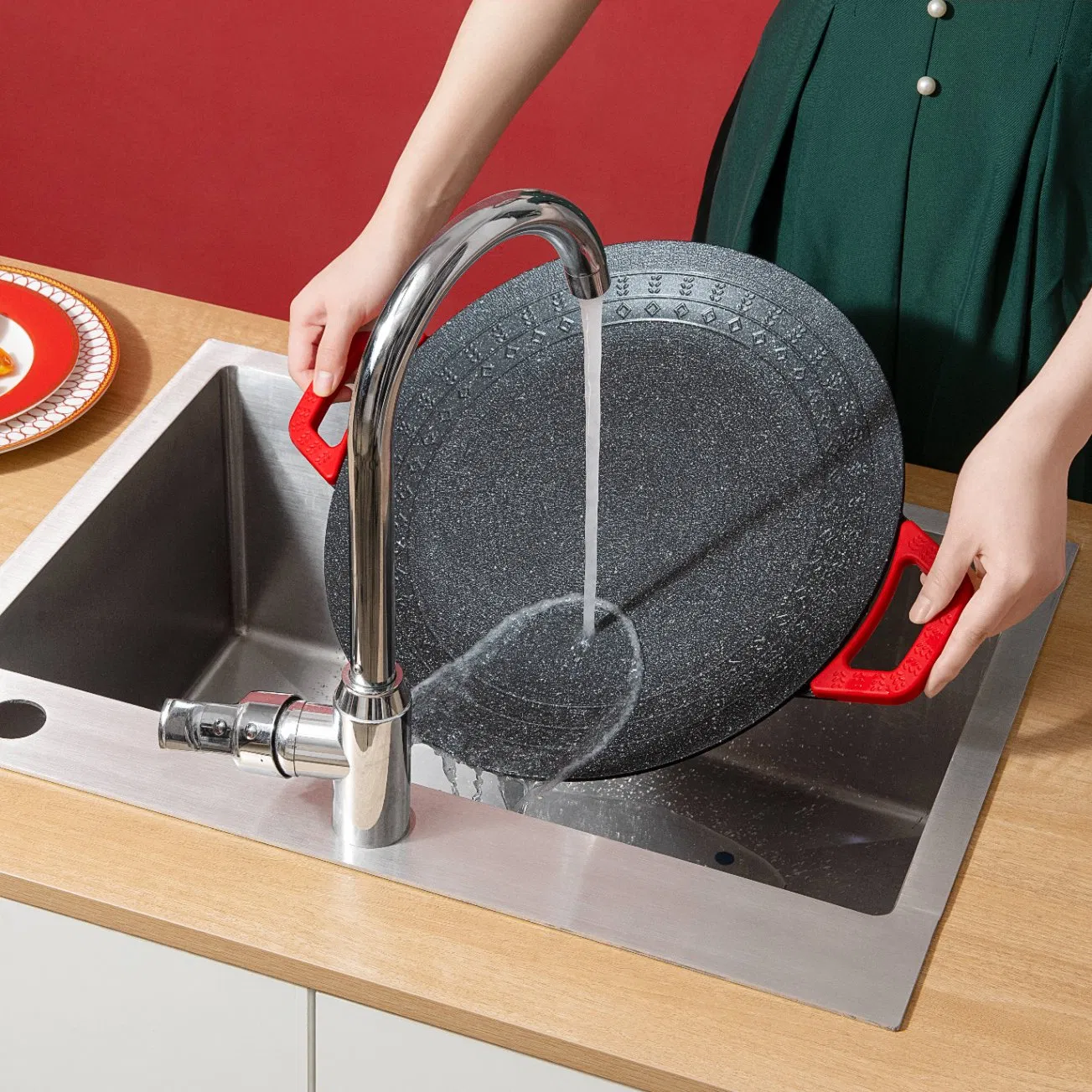 Household BBQ Steak Fish Frying Pan Portable Electric Frying Pan