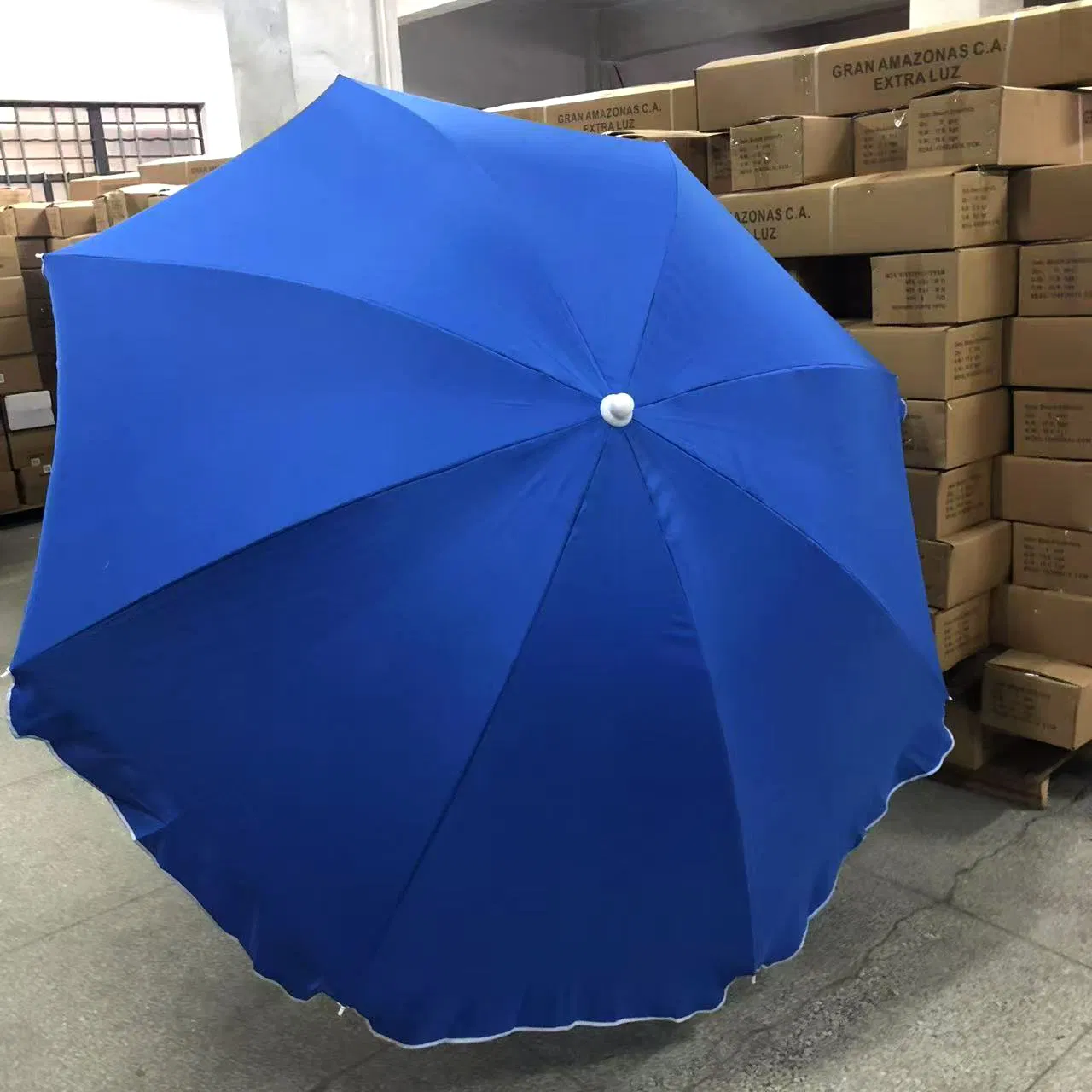 43inch 8ribs Outdoor Polyester Rain Protection Large Sizze Beach Umbrella