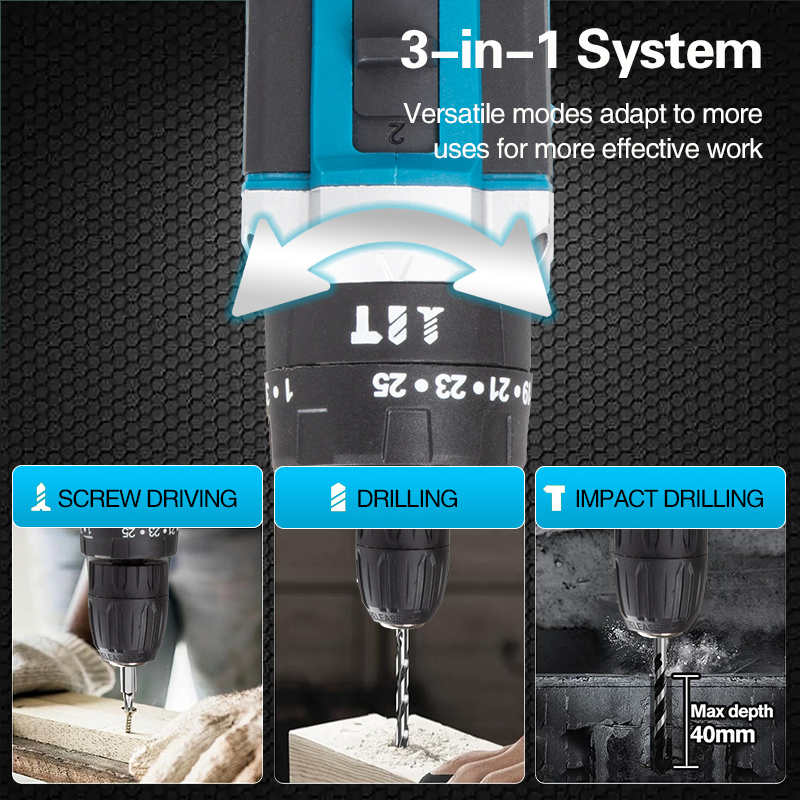 Аккумуляторная дрель Talado 21V для ремонта и сборки