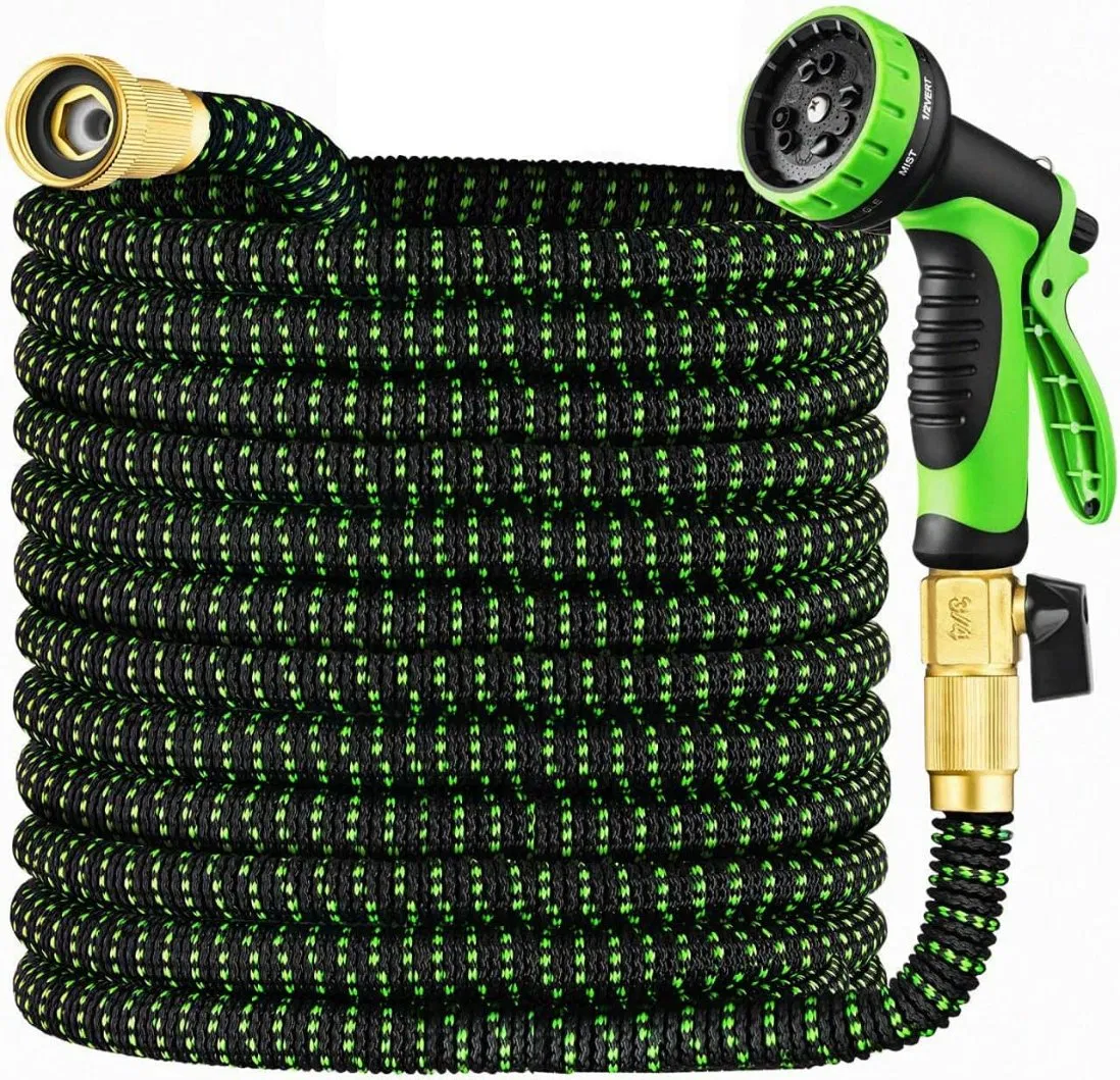 2 in 1 Set 50 FT Nozzle Expandable Lightweight Durable Garden Hoses