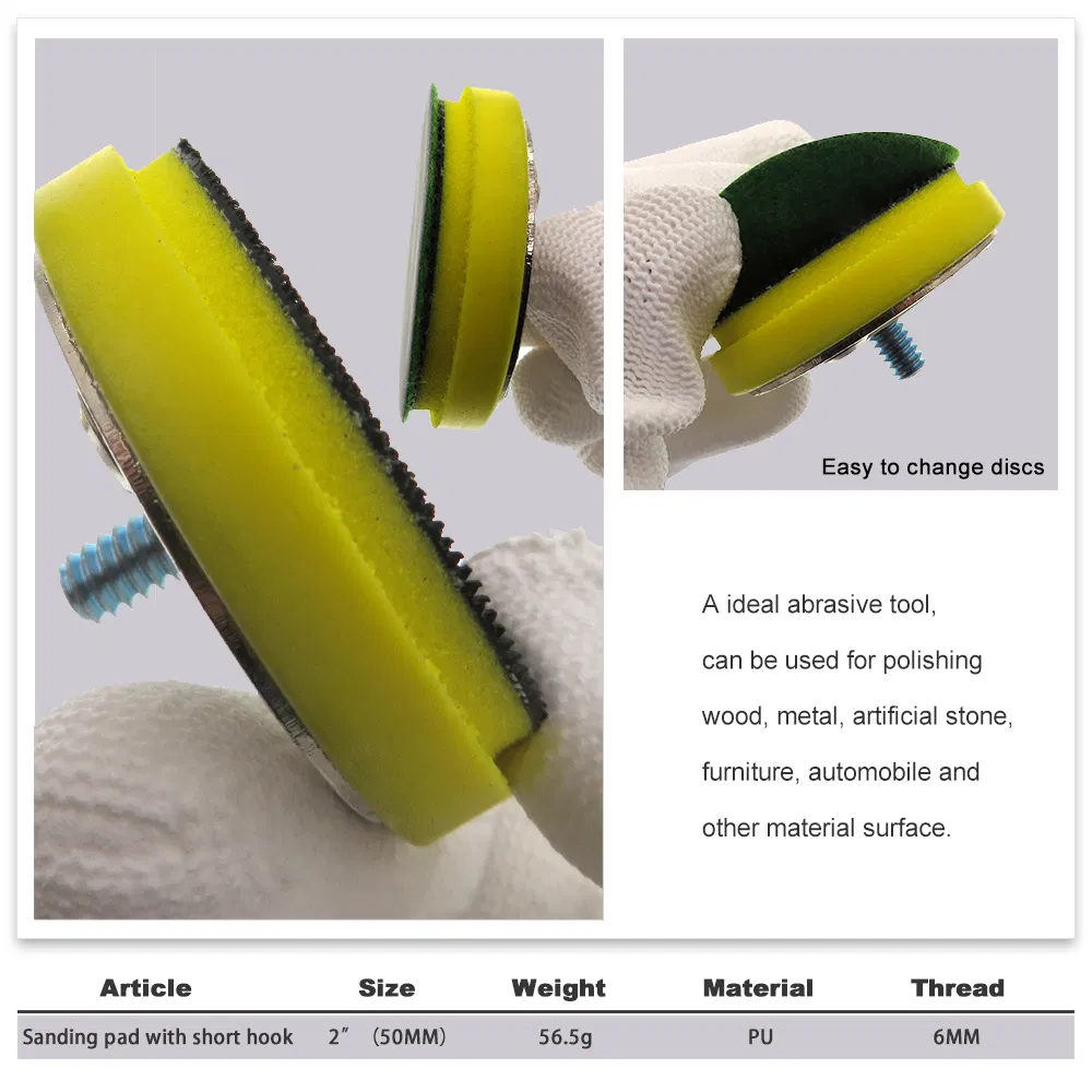 Полировальная площадка 45мм с резьбой M6 и липучкой