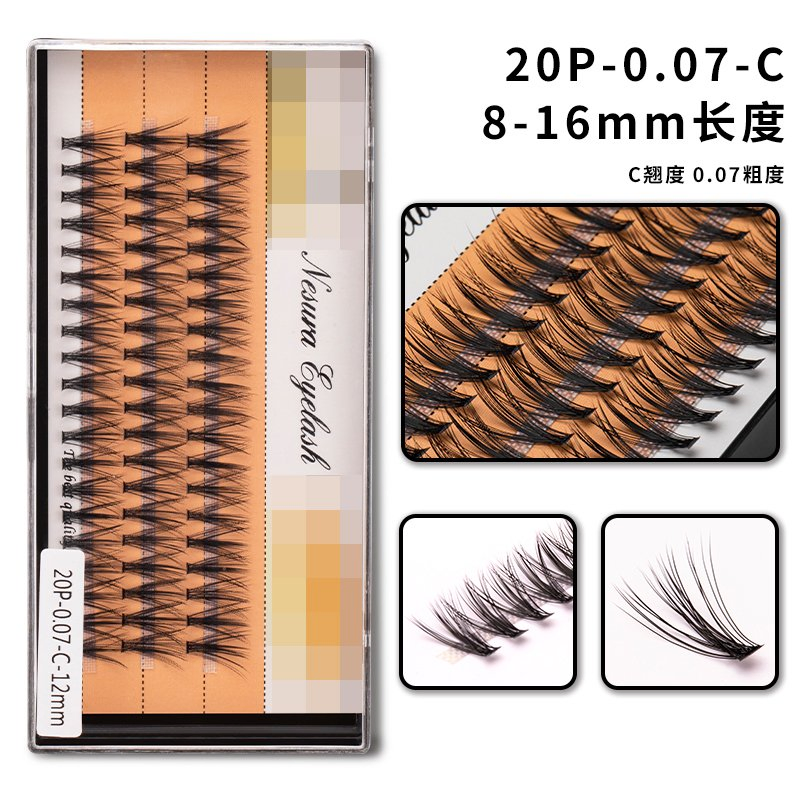 Hot Sale Natural False Eyelashes Pre-Cut Segmented Eyelash Lash Extensions