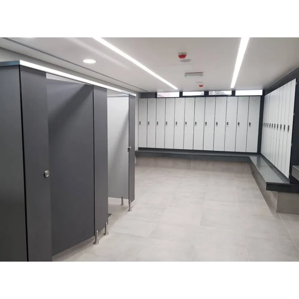 Scratch-Resistant HPL Compact Laminate Ceiling Hung Solid Phenolic Toilet Shower Cubicle Urinal Partition Board