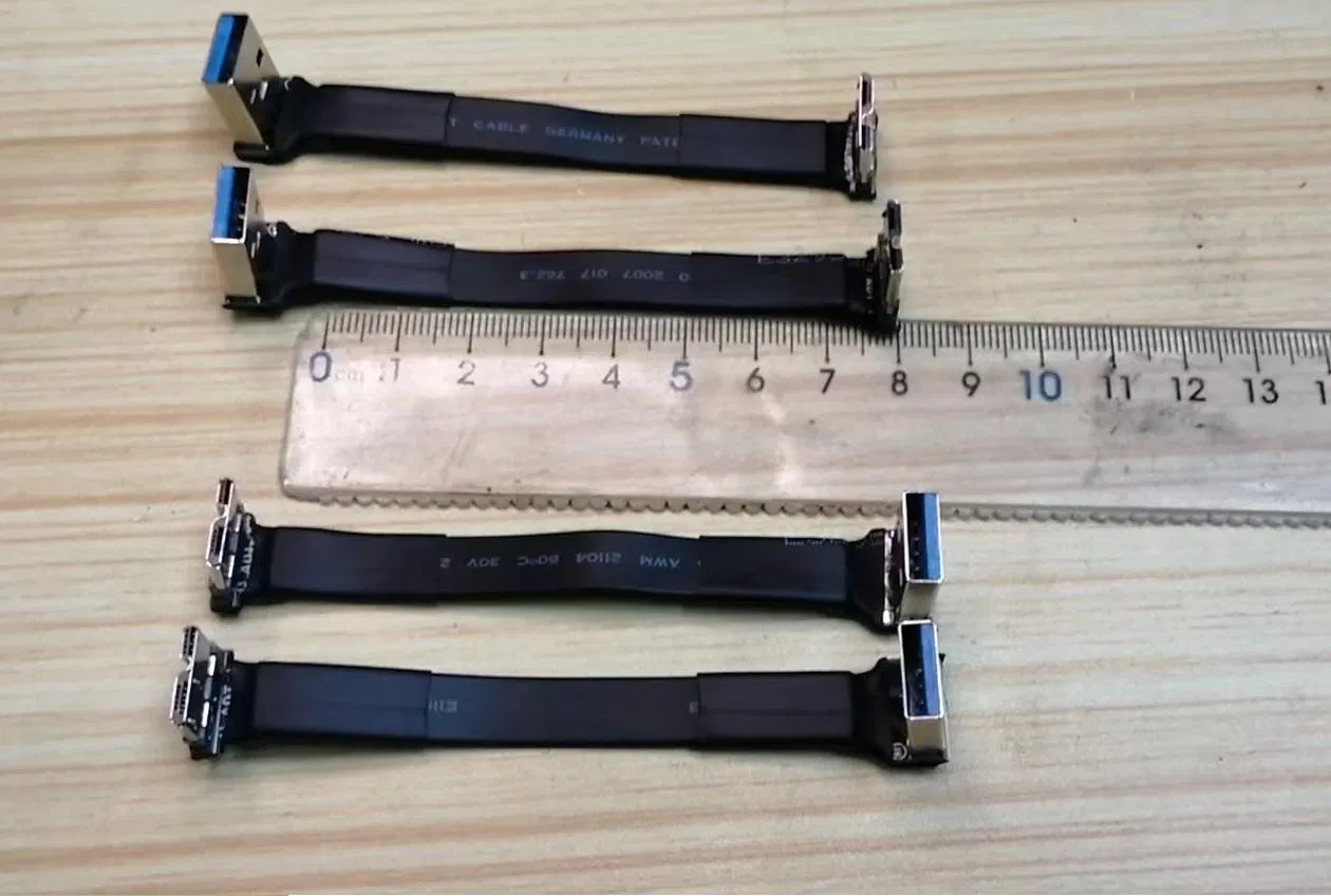 Flexible FPC Ribbon USB Type C Extension Cable High-Speed USB 3.1 Type C Extension Cable with 90-Degree Adapter