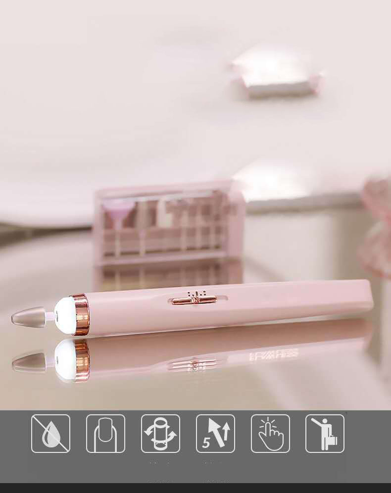 Professional Five-in-One Electric Manicure Nail Drill Machine with Light Design