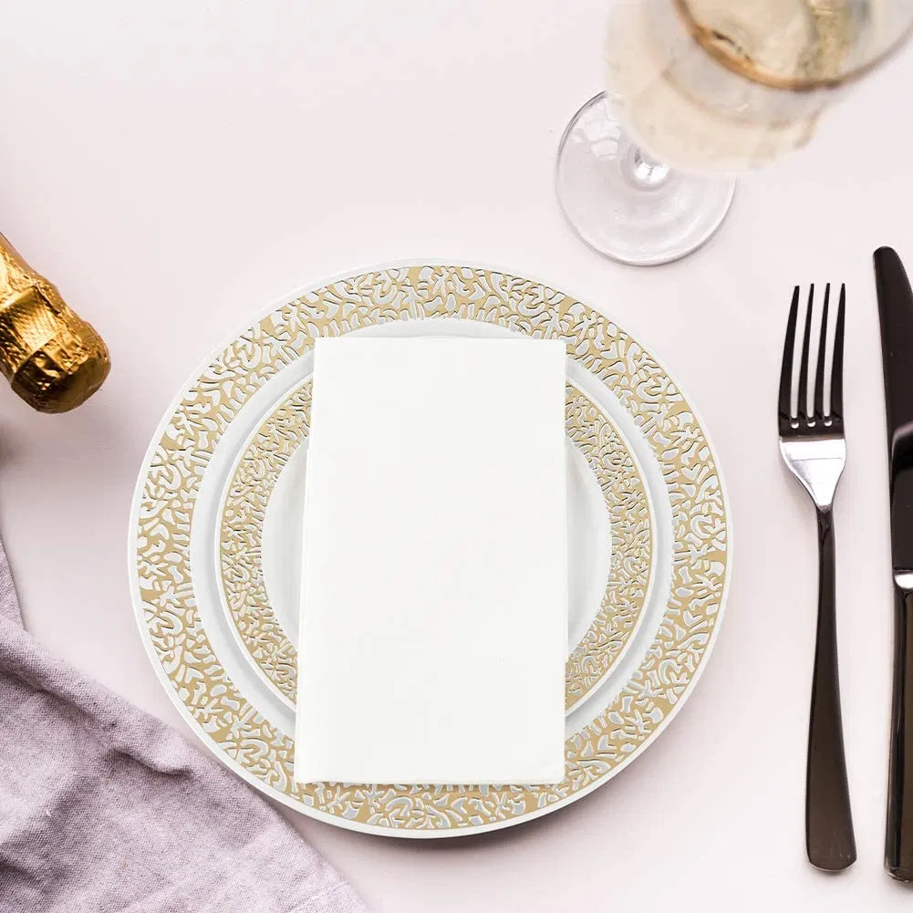 Recycled Printed Christmas Thanksgiving Holiday White 3 Ply Cocktail Airlaid Paper Napkin