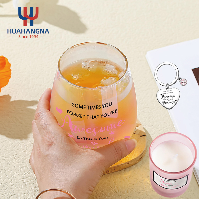 Crystal Stemless Wine Glass Birthday Gift Surface Sandblasting Engraved Text Pattern Egg Wine Cup