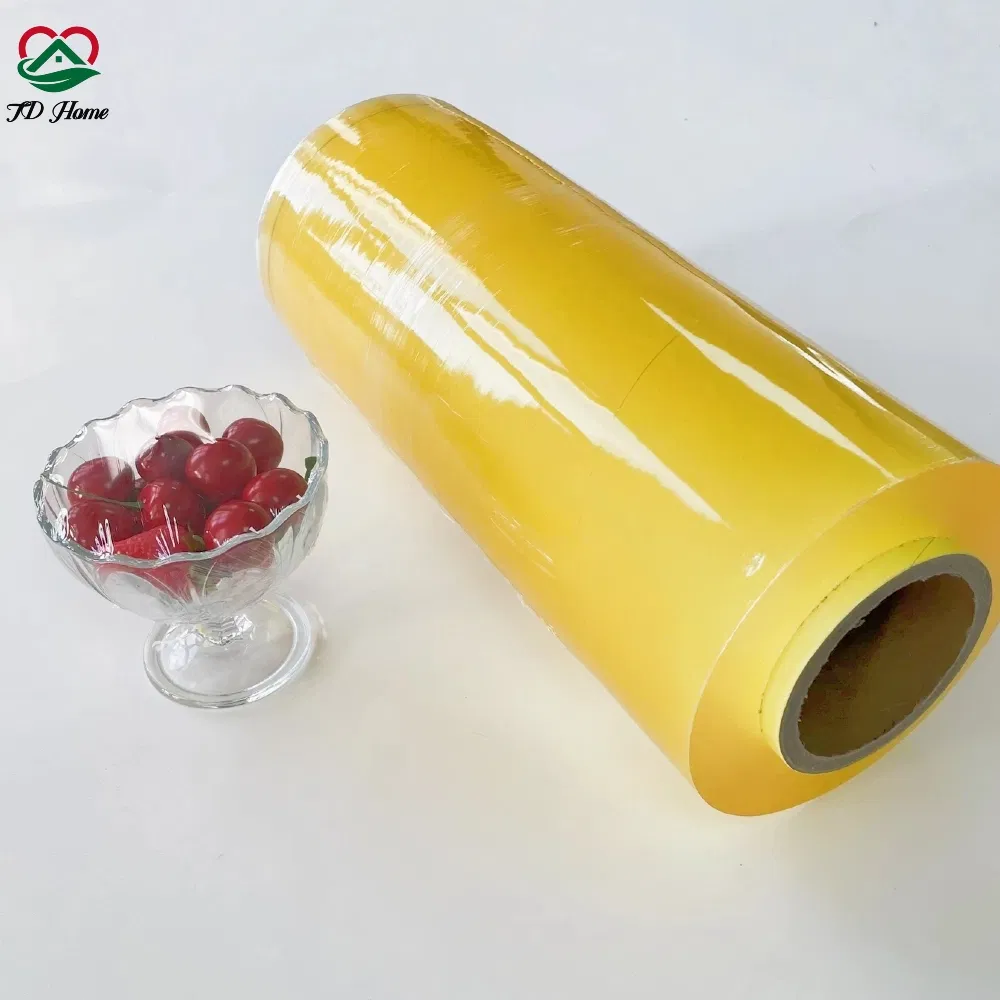 Food Grade PVC Wrapping Cling Film Food Packaging Plastic Soft PVC Cling Film Large Jumbo Roll 35cm*500m/ 45cm*500m