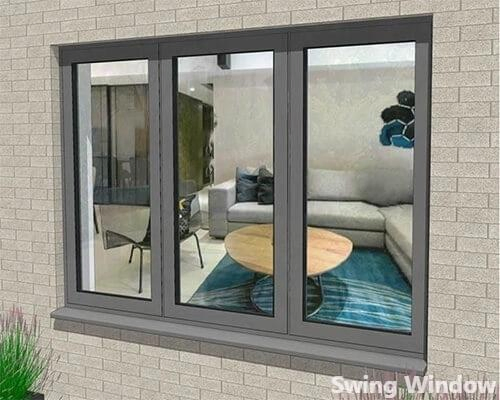 Factory Price Aluminum Outward Opening Casement Window Swing Windows Standard Size Glass Aluminium Window with King Kong Net