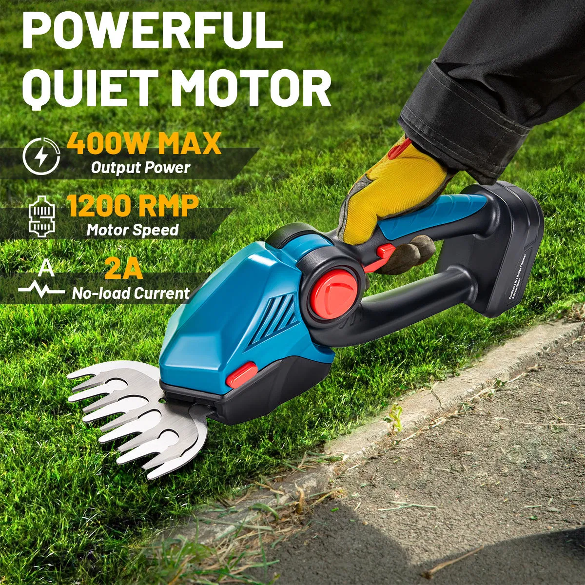 Cordless 21V Handheld Lithium Battery Hedge Trimmer for Lawn and Garden Pruning