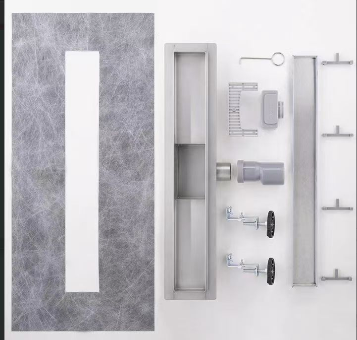 Stainless Steel Floor Drain Horizontal Outlet 700mm Linear Tile Insert Shower Drain