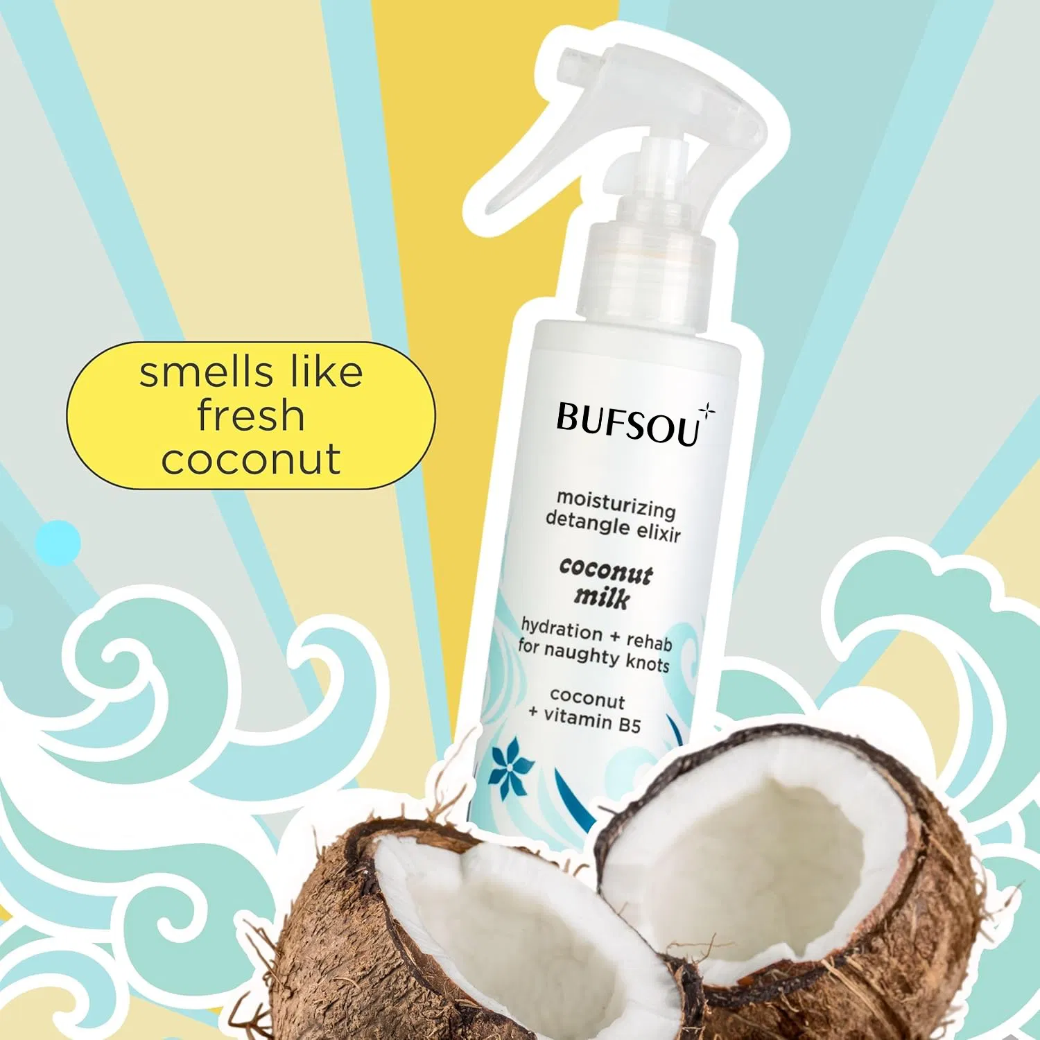 OEM Silicone-Free Curly Hair Conditioner Coconut Vegan Detangling Moisture Leave-in Hair Spray
