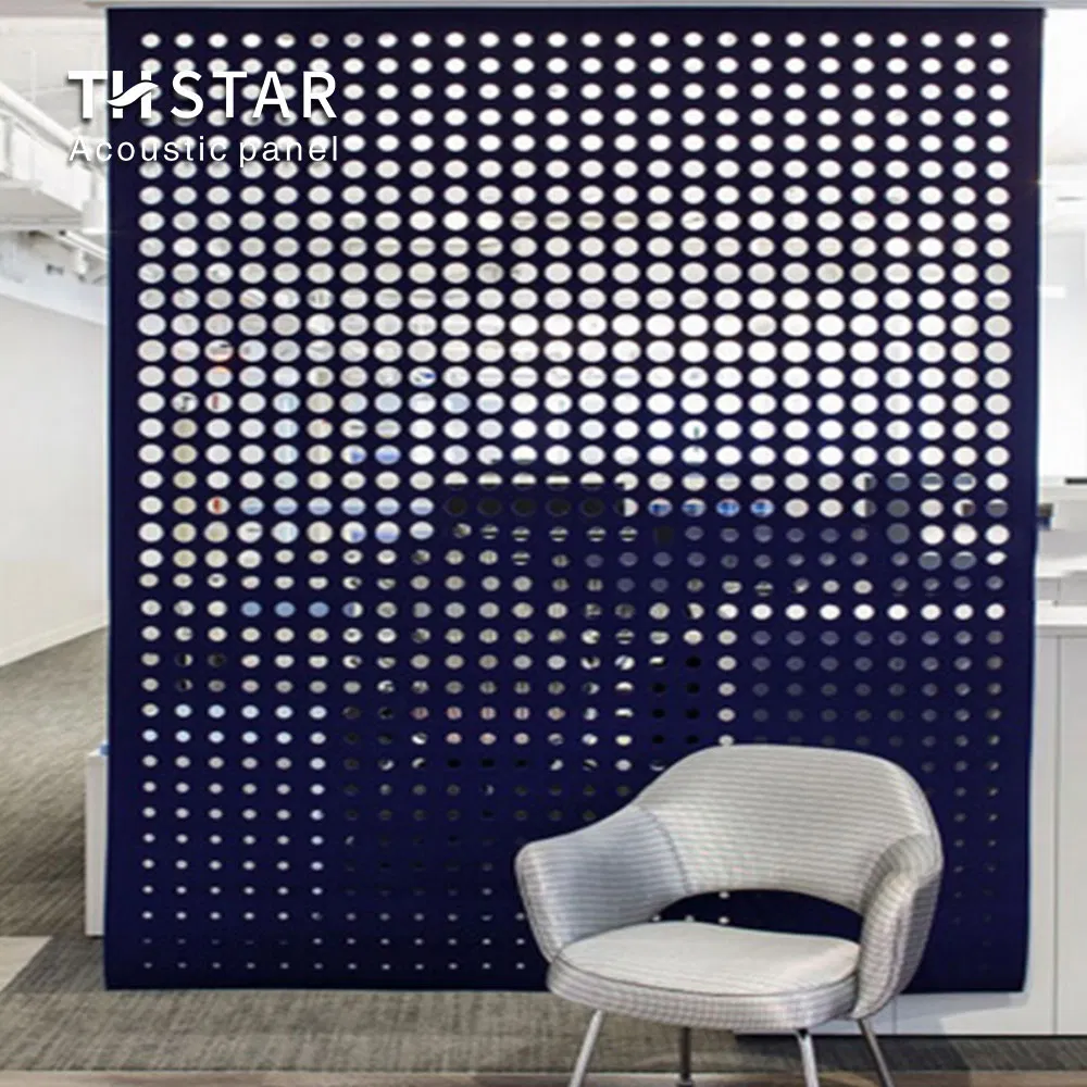 Customized Euroyal Construction Material Acoustic Foam Polyester Fiber Slat Wood Veneer Acoustic Panel