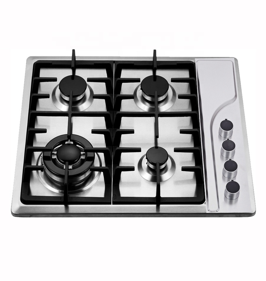 Side Control Stainless Steel Gas Cooktop 4 Burner Gas Hob